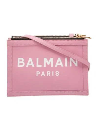 Pre-owned Balmain Leather Crossbody Bag In Pink
