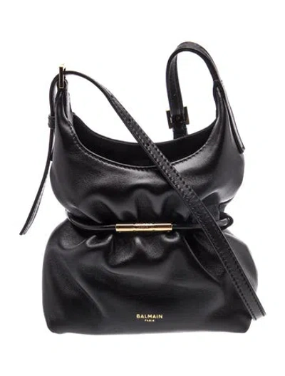 Pre-owned Balmain Leather Crossbody Bag W/ Tags In Black