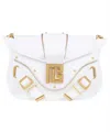 Balmain Leather Crossbody Bag In White