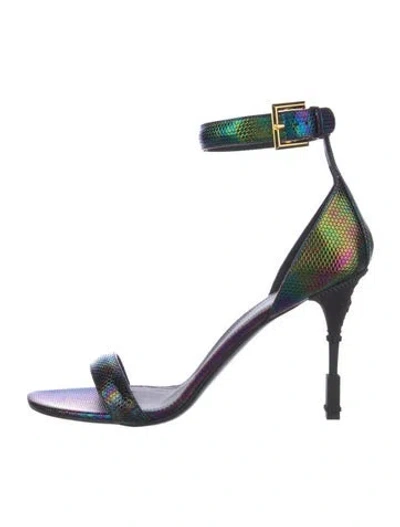 Pre-owned Balmain Leather D'orsay Pumps In Blue