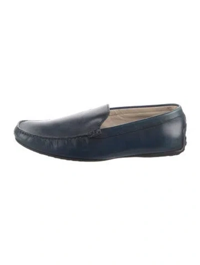 Pre-owned Balmain Leather Drivers In Blue