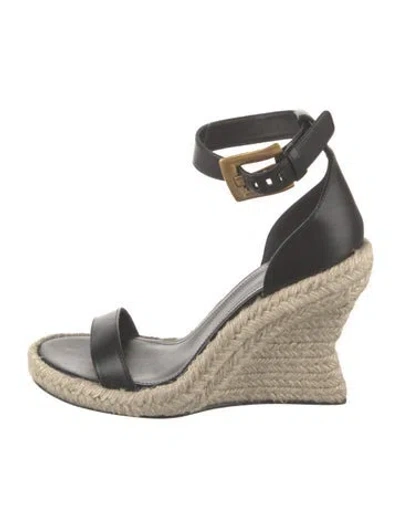 Pre-owned Balmain Leather Espadrilles In Neutrals