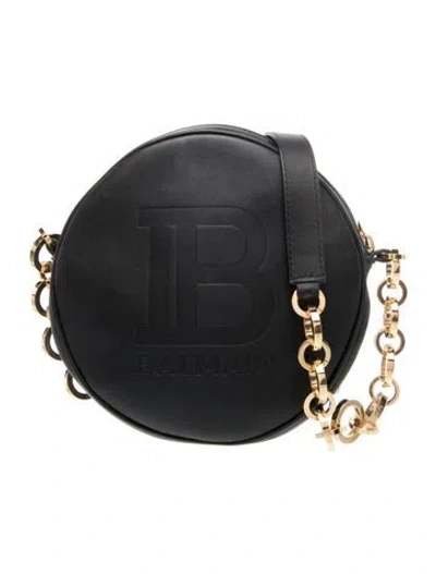 Pre-owned Balmain Leather Evening Bag In Black
