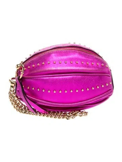 Pre-owned Balmain Leather Evening Bag W/ Tags In Pink