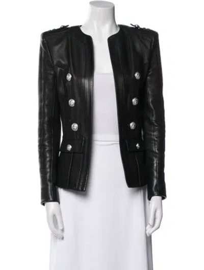 Pre-owned Balmain Leather Evening Jacket In Black