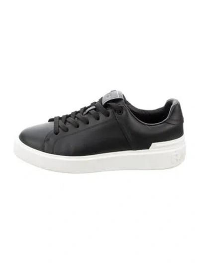Pre-owned Balmain Leather Flats In Black