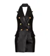 Balmain Buttoned Halterneck Double-breasted Knee Length Dress In Black