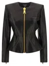Balmain Leather Jacket In Black