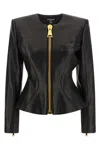 Balmain Leather Jacket In Black
