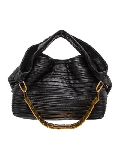 Pre-owned Balmain Leather Jimmy Choo Black Leather Shoulder Bag Medium
