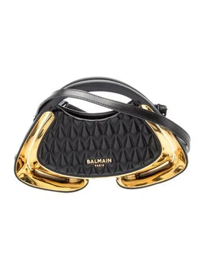 Pre-owned Balmain Leather Jolie Madame Small In Black