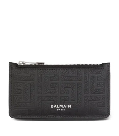 Balmain Leather Coin Purse In Black