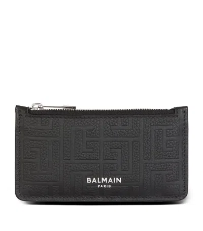 Balmain Leather Coin Purse In Black