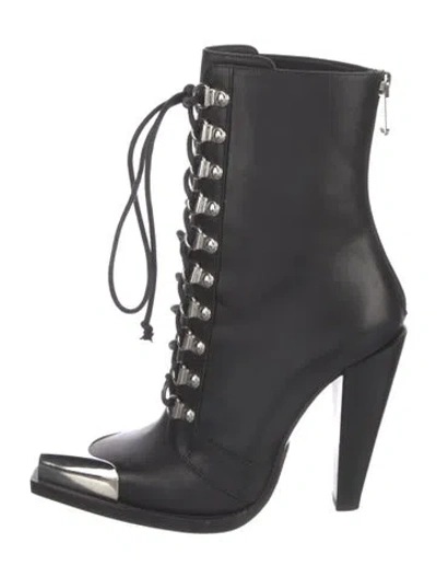Pre-owned Balmain Leather Lace-up Boots In Black