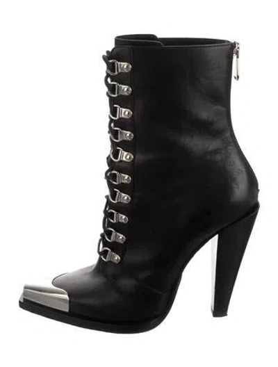 Pre-owned Balmain Leather Lace-up Boots In Black