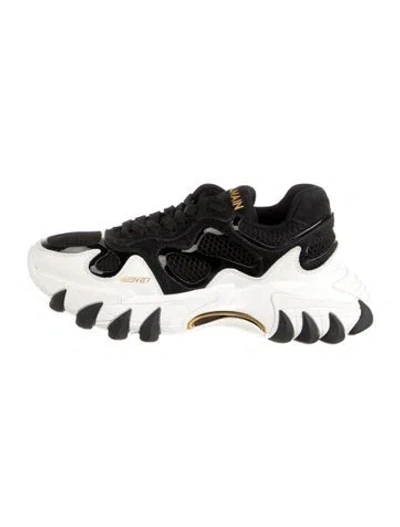Pre-owned Balmain Leather Leather Trim Embellishment Chunky Sneakers In Multi