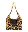 Balmain Leather Leopard Sync Shoulder Bag In Brown