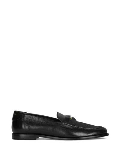 Balmain Leather Loafers In Black