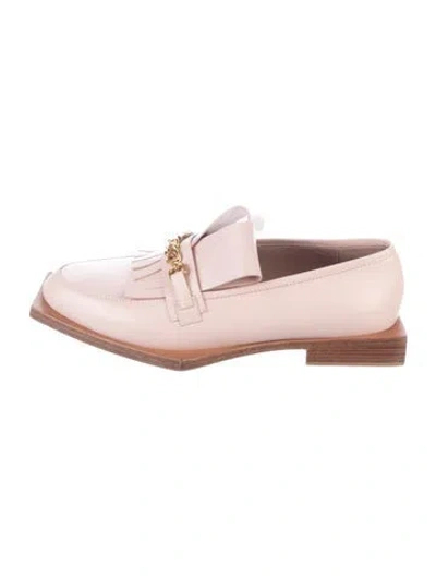 Pre-owned Balmain Leather Loafers In Pink