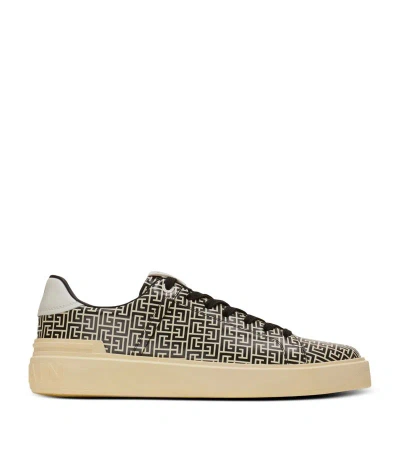 BALMAIN LEATHER LOGO B-COURT FLIP SNEAKERS