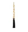 Balmain Leather-tassel Logo Key Chain In Black