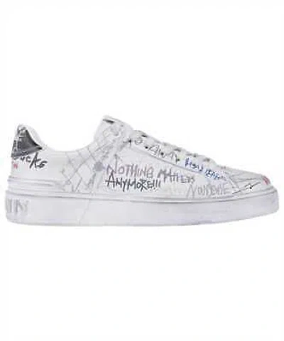 Pre-owned Balmain Leather Low-top Sneakers In White
