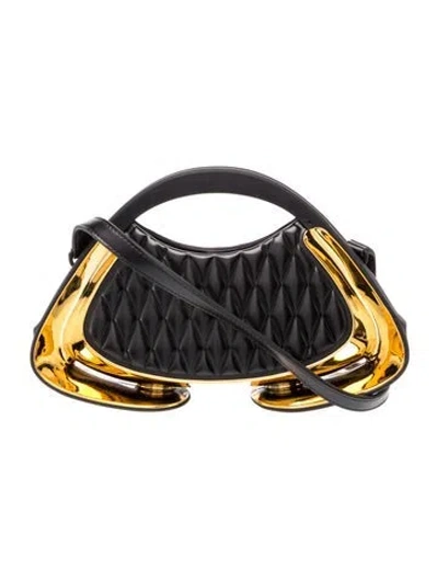 Pre-owned Balmain Leather Minaudière In Black