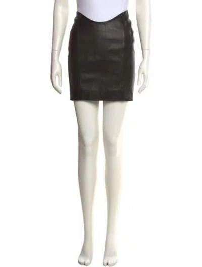 Pre-owned Balmain Leather Mini Skirt W/ Tags In Black