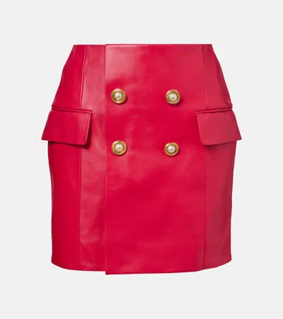 BALMAIN LEATHER MINISKIRT