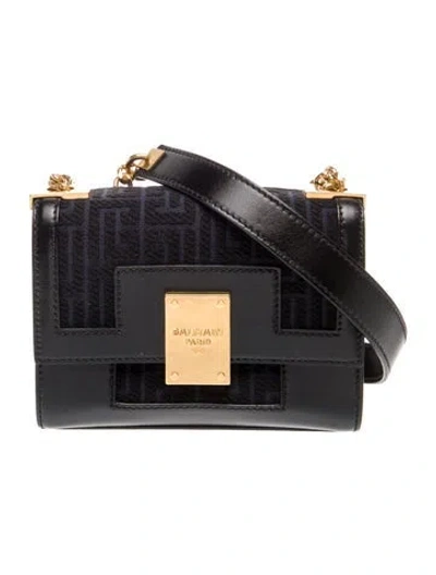 Pre-owned Balmain Leather Monogram Jacquard In Black