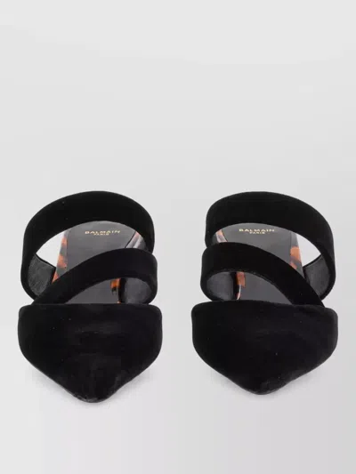 Balmain Leather Mules In Black