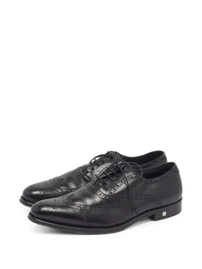 Pre-owned Balmain Leather Oxford Shoes In Black