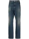 Balmain Vintage Logo-patch Straight-leg Jeans In Blue