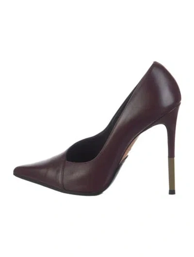 Pre-owned Balmain Leather Pumps In Burgundy