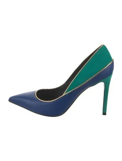 Pre-owned Balmain Leather Pumps In Green