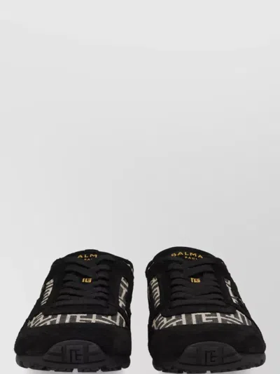 Balmain Leather Racer 45 Sneakers In Black