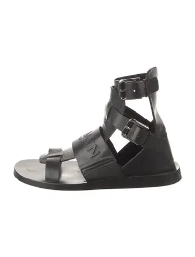 Pre-owned Balmain Leather Sandals In Black