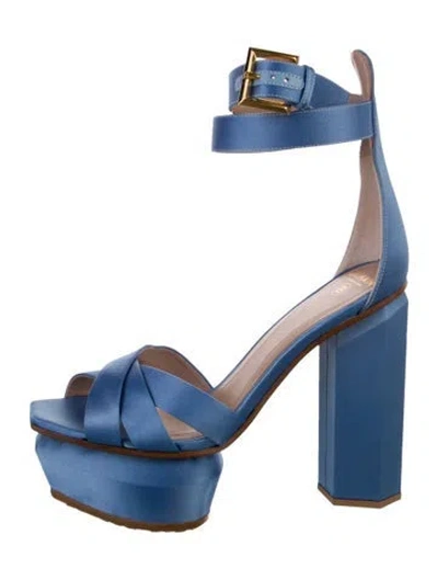Pre-owned Balmain Leather Sandals In Blue