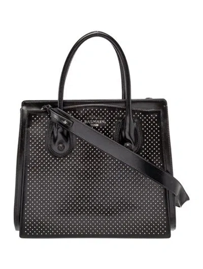 Pre-owned Balmain Leather Satchel In Black