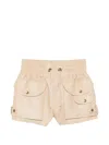 Balmain Leather Shorts In Neutral