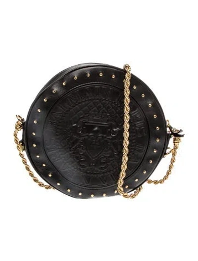 Pre-owned Balmain Leather Shoulder Bag In Black