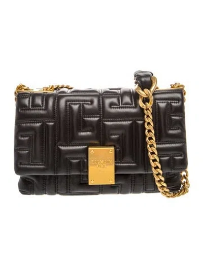 Pre-owned Balmain Leather Shoulder Bag In Black