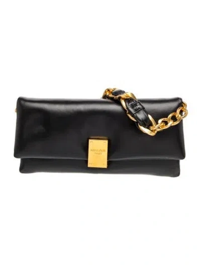 Pre-owned Balmain Leather Shoulder Bag In Black
