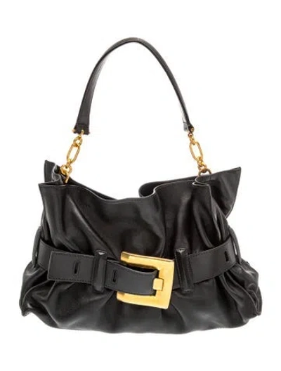 Pre-owned Balmain Leather Shoulder Bag In Black