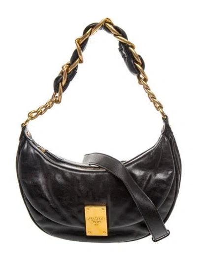 Pre-owned Balmain Leather Shoulder Bag In Black
