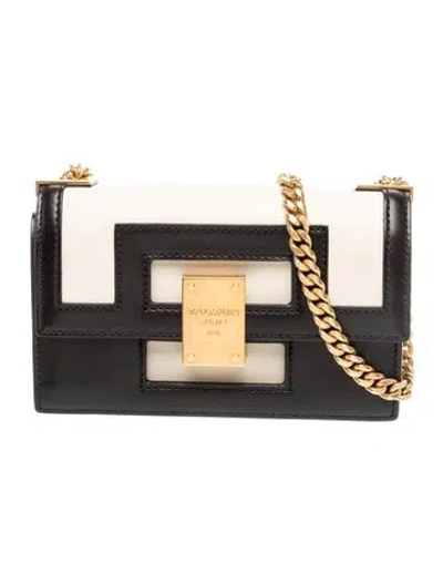 Pre-owned Balmain Leather Shoulder Bag In Black/white