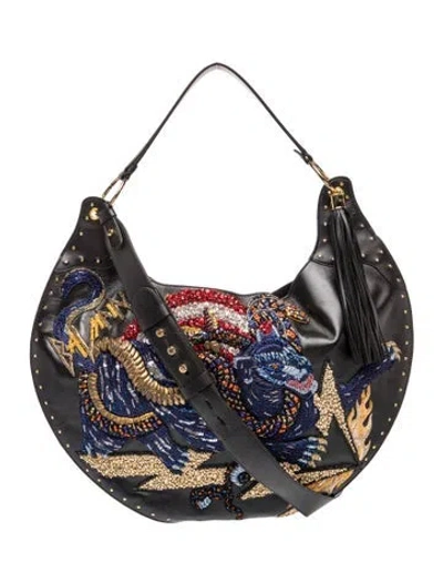 Pre-owned Balmain Leather Shoulder Bag In Blue