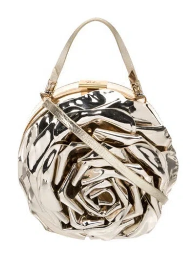 Pre-owned Balmain Leather Shoulder Bag In Gold