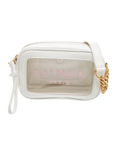 Pre-owned Balmain Leather Shoulder Bag Medium In Neutral