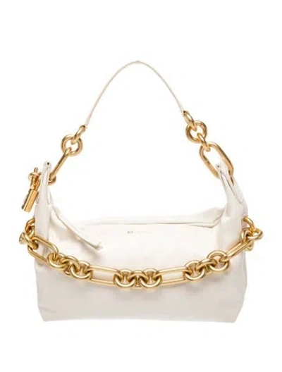 Pre-owned Balmain Leather Shoulder Bag In Neutrals